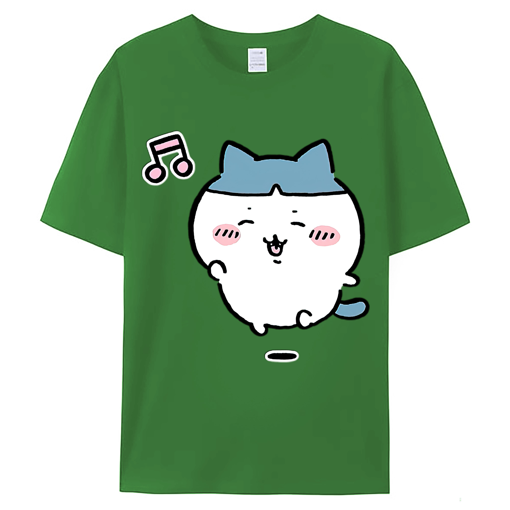 （画像用） ちいかわ ハチワレ Chii-kawa hachiware レディースカジュアルプリントTシャツ（綿100％）